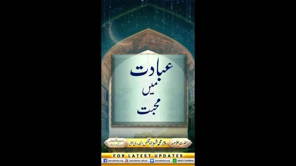 Ibadat Main Muhabbat | Short Clip | Allama Shahzad Mujaddidi Saifi | Darulikhlas